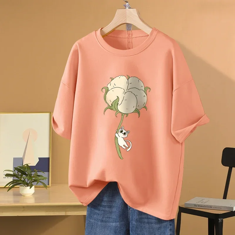 EBAIHUI 0XL-5XL хлопковая футболка больших размеров с коротким рукавом женский топ