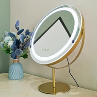 vintage vanity table makeup led mirror bathroom standing golden desk mirror room decor home aesthetic espelho vanity mirror