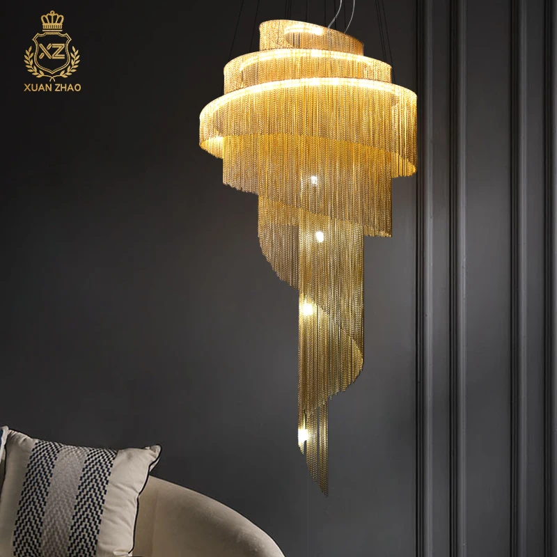 Скандинавский дуплексный строительный лестничный светильник длинная люстра