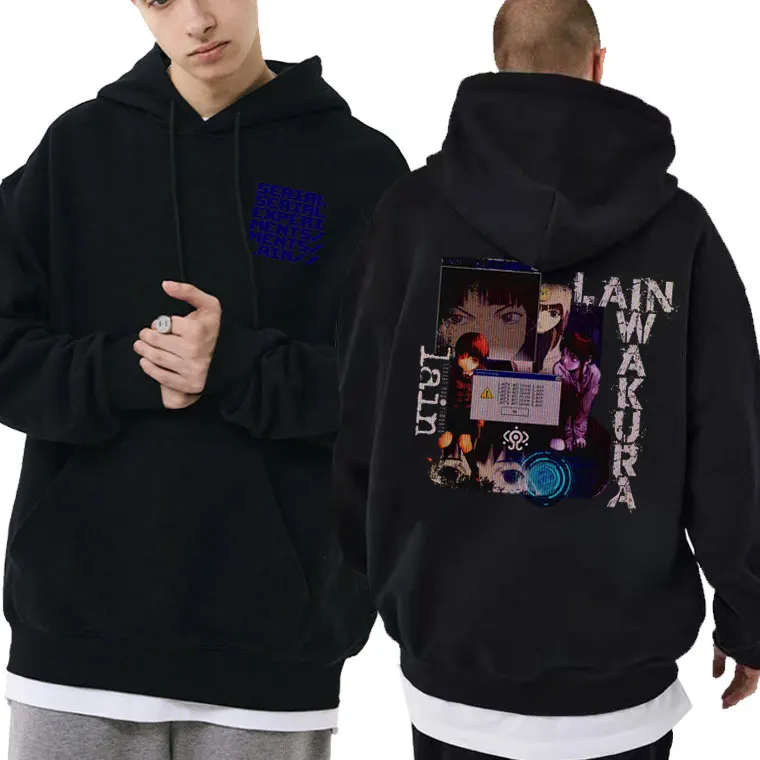 

Anime Serial Experiments Lain Iwakura Weeb Girl Sci Fi Graphic Hoodie Men Women Fleece Cotton Casual Hoodies Manga Clothes Tops