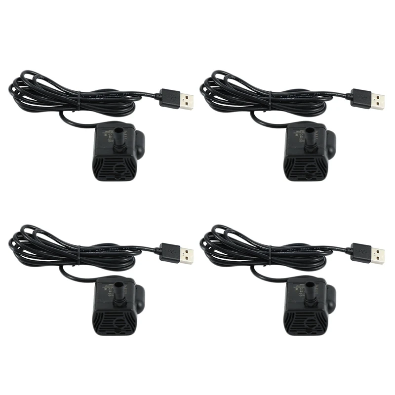 

4X Ultra-Quiet Mini Brushless USB Water Pump 5V 70Cm Submersible Fountain Aquarium Circulating