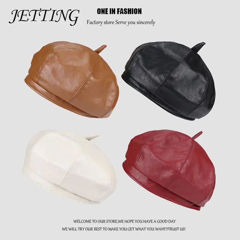 

Vrouwen Meisje Beret Franse Kunstenaar Warme Wollen Winter Beanie Hat Cap Vintage Vlakte Baret Hoeden Effen Kleur Elegan