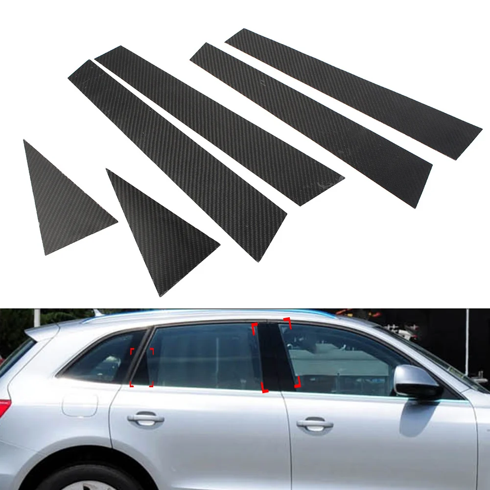 

6Pcs/Set Auto Exterior Door Window B Pillar Post Cover Trim For Audi Q5 2012-2017 Car Accessories