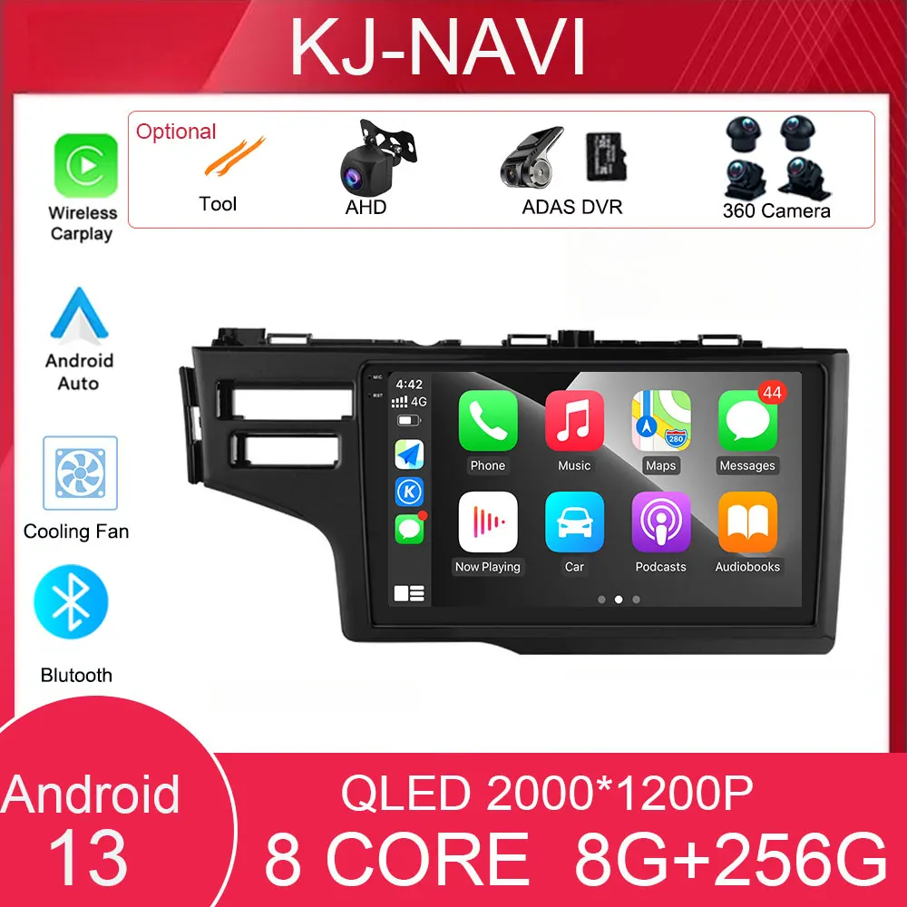 

Android 13 Car Radio Carplay Auto GPS DSP BT Multimedia Player Navigation For Honda Jazz 3 2015 - 2020 Fit 3 GP GK 2013-2020