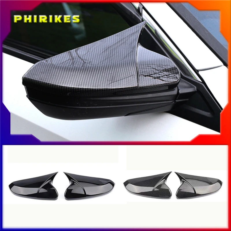 

Horn Shape ABS Carbon Fiber Style Rear View Side Mirror Cover Rearview Caps For Honda For Civic 10th 2016 2017 2018 2019 2020