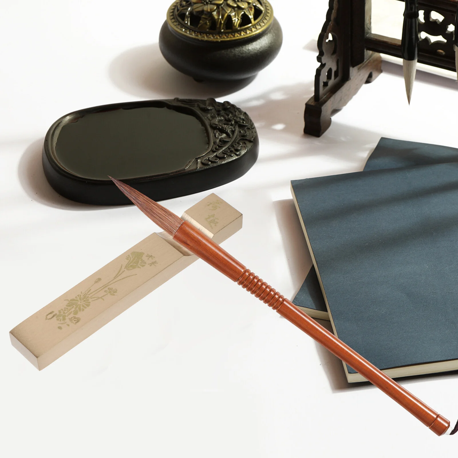 

Office Decore Paperweight Weights Calligraphy Practice Brush Rest Pen Supplies Brass For Golden