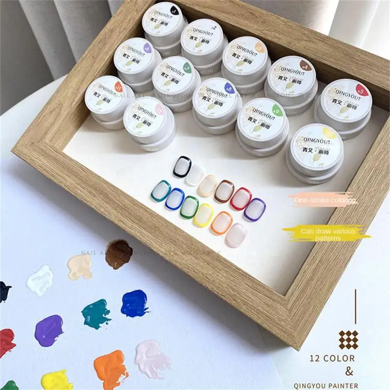 

Гель-лак для ногтей, салонов, ногтевого дизайна, 12 цветов, стойкая искусственная роспись ногтей, клей для ногтей