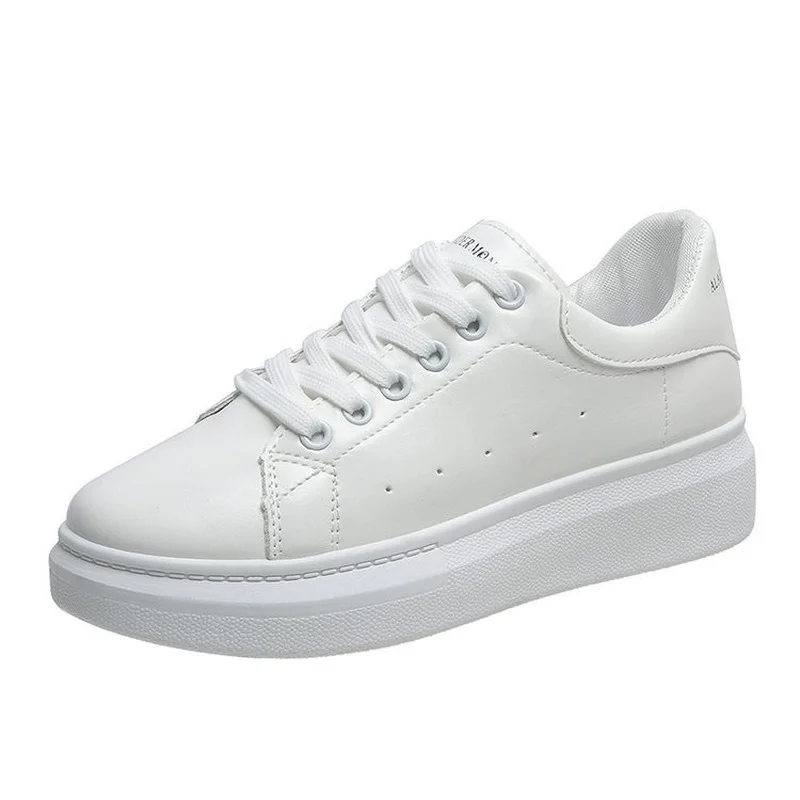 

2022 Spring New Shoes Lace Up Korean Version of The Small White Shoes Women's Thick Bottom Sports Casual Shoes Women