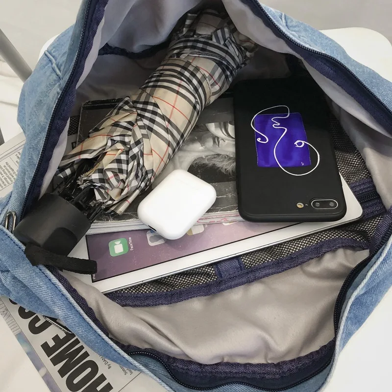 Модная Джинсовая нагрудная сумка в Корейском стиле Уличная Повседневная