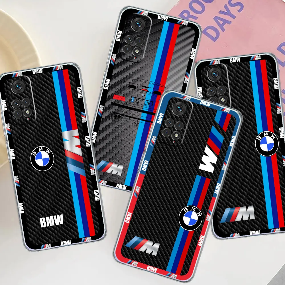 

Red Blue B-Bmw Car Logo Art Clear Phone Case for Xiaomi Redmi Note 12Pro Plus 10 11 8Pro 9S 9 9A K40 10C Soft Transparent Cover
