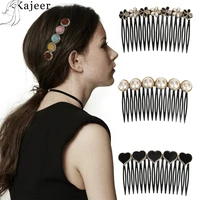 kajeer new pearl hair combs clip women flower hairpins ladies headdress female hair clips hair fork headwear hair accessories