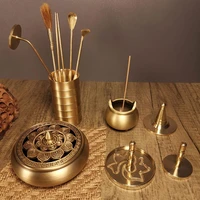 sandalwood scoop useful copper decorative smooth surface censer seal tool for indoor censer seal tool incense shovel
