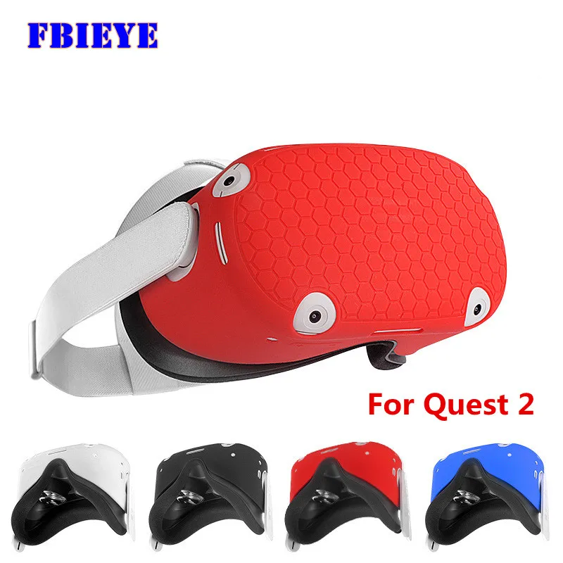 

FBIEYE Silicone Protective Cover Shell Case for Quest2 VR Headset Head Cover Anti-Scratches for Oculus Quest 2 Accessories