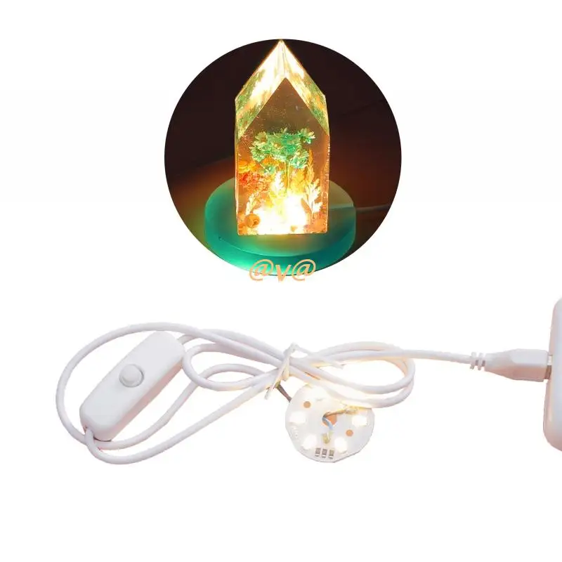 

DIY Lamp Holder Crystal Epoxy Resin Mold Rectangle Round Bedside Lamp Mold
