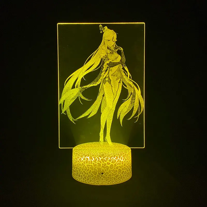 

Genshin Impact Ningguang Anime Figures 3D Lamp Night Lights Toys Decor Bedroom Action Figure Colorful Novel Lampara Ornaments