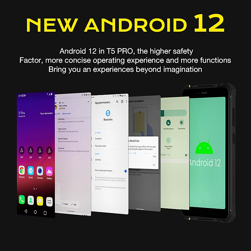 Смартфон Hotwav T5 Pro 4G прочный Android 12 OS MTK6761 6 0 дюйма 4 + 32 ГБ 7500 мА · ч 13 МП основная
