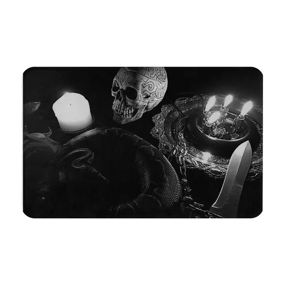 

Skeleton Python Halloween Outdoor Ambiance Carpet Mats Floor Mat Create A Cozy Atmosphere Skin-Friendly Microfibers Creative