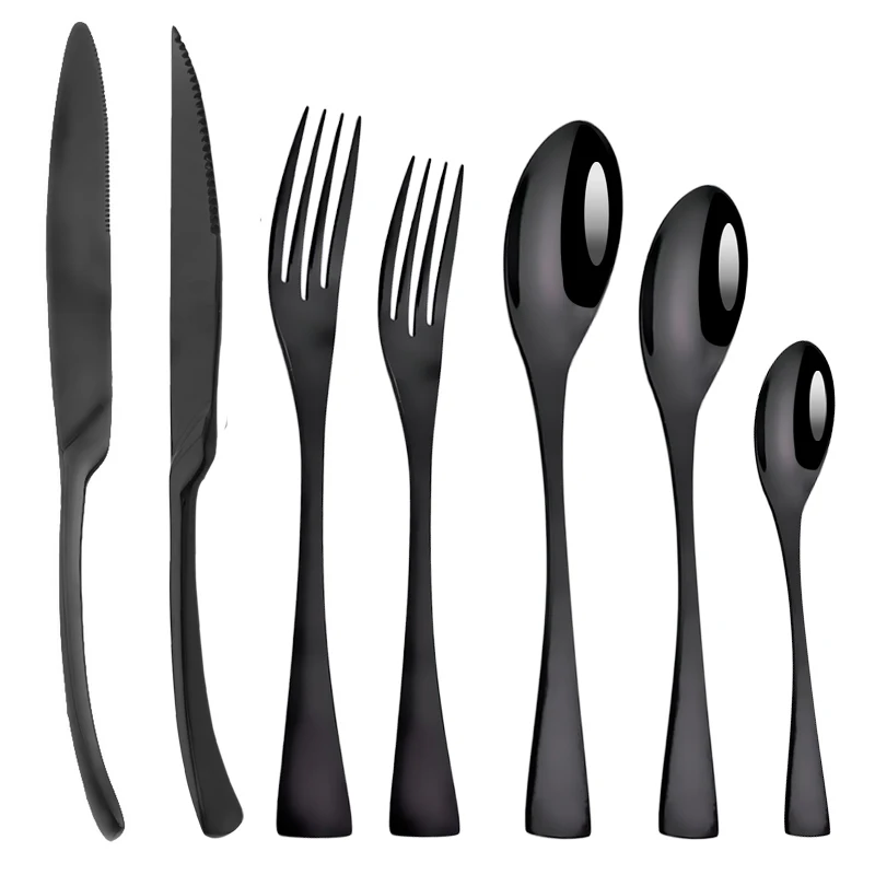 

Dessert 18/10 Set Kitchen Set Mirror Tableware Dinner Steak Teaspoon Fork Flatware Knife 7pcs Cutlery Dinnerware Stainless Steel