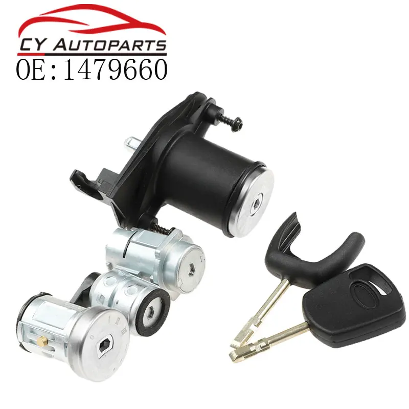 

Новый набор из 4-х замков для двери с двумя клавишами зажигания, дверной замок для багажника Ford 1479660