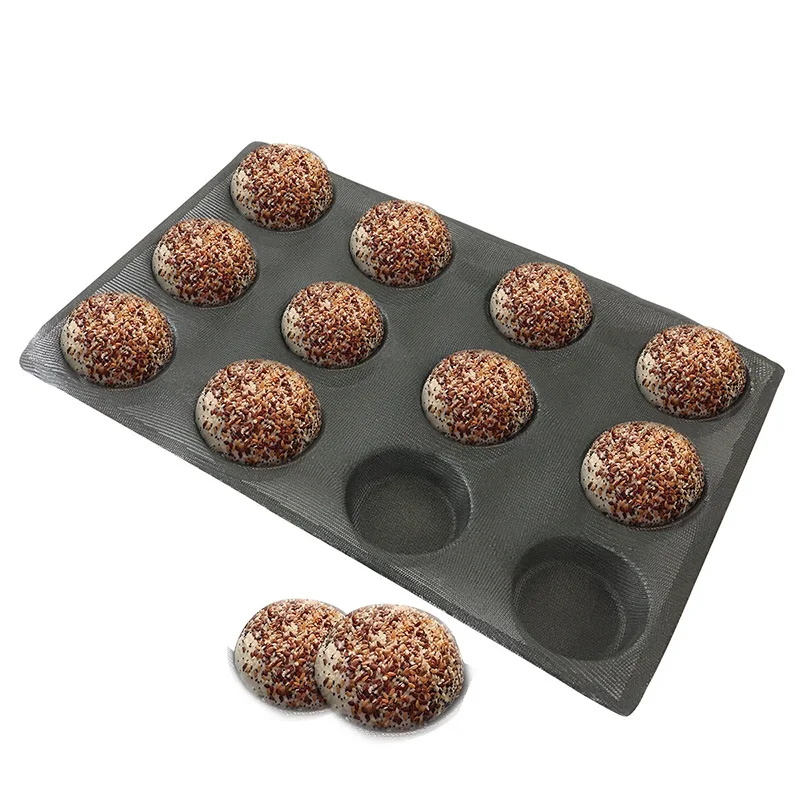 Silicone Bun Bread Forms Non Stick Baking Sheets Perforated Hamburger Molds Muffin Pan Tray | Cake Tools