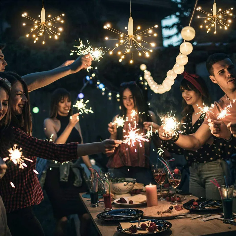 

25LED Водонепроницаемые звезды фейерверки рождественские эльфы лампы медные лампы одуванчики лампы сады
