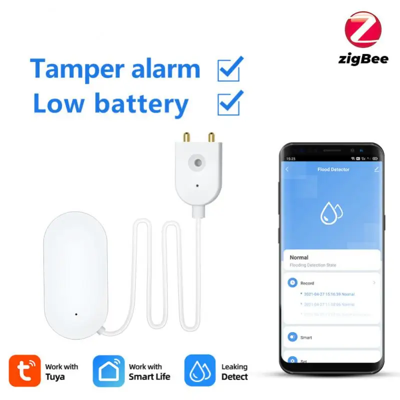Датчик утечки воды Tuya Zigbee детектор работает с приложением Hub | Безопасность и