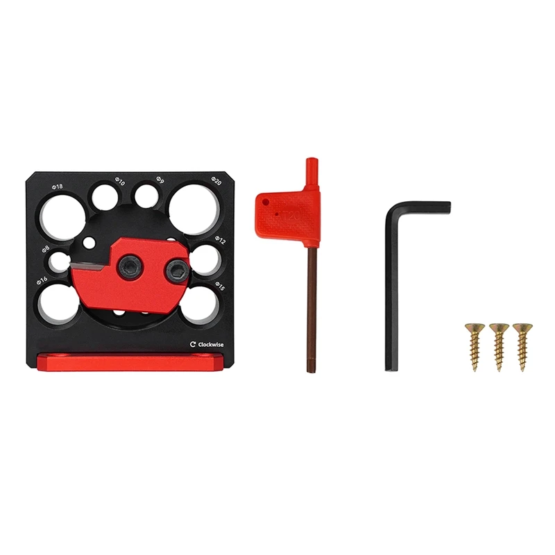 

1Set Adjustable Dowel Maker Metric Jig Round Bar Round Tenon Making Tool Black&Red 8Mm-20Mm With Carbide Blade