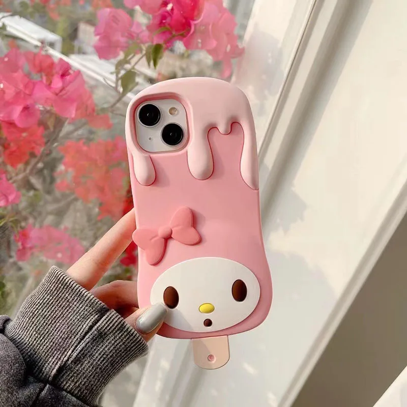 

Kawaii Sanrio Kuromi 3D Puppet Silicone Case for Iphone 13 12 11 Pro Max Xr Xs Max 8X7 Se Y2K Girls Impact Resistant Soft Case