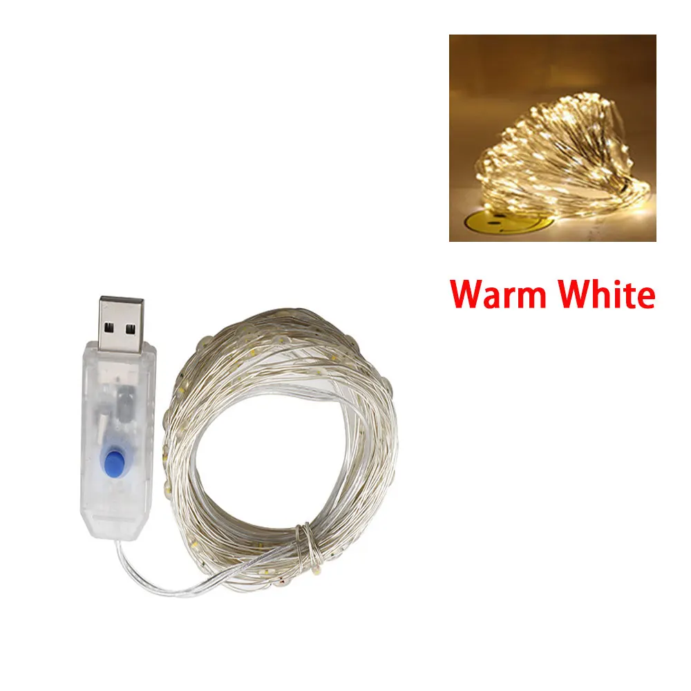 

USB гирлянды QMLRMC 8 режимов теплый белый