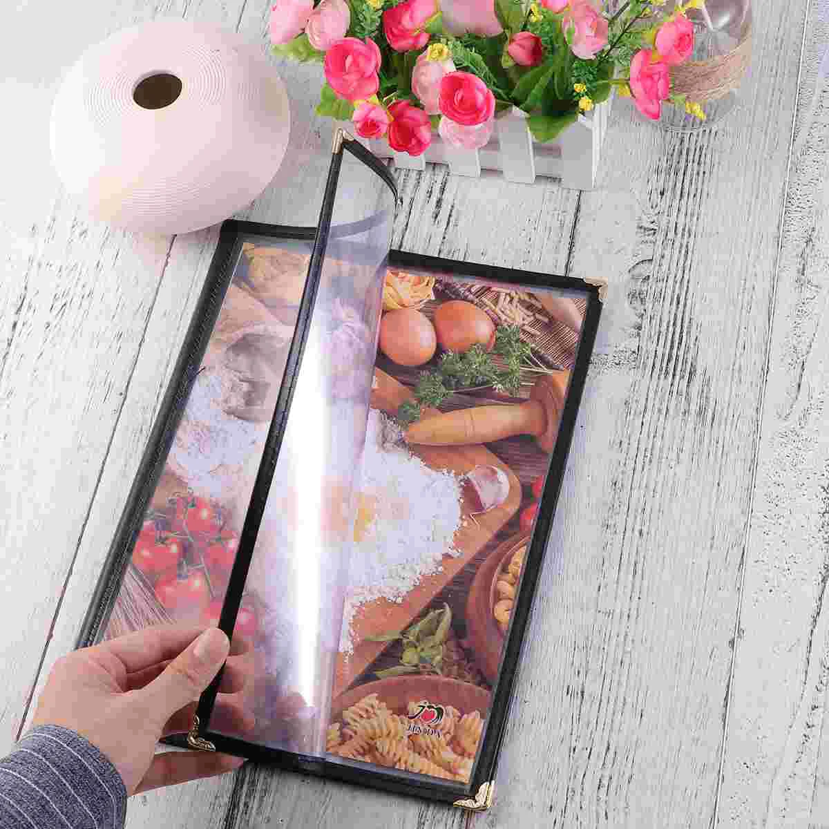 

4 Pages Menu Covers Loose Leaf Menu Folder Transparent Menu Cover Restaurantt Menu Cover Transparent Menu Cover