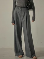 khaite straight suit trousers 2022 spring skinny show high long legs high waist wide leg casual pants
