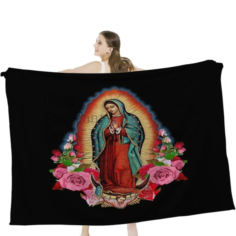 

Our Lady of GuadaIupe Soft Velvet Blanket Lightweight Bed Blanket Home Decor Fleece Blanket