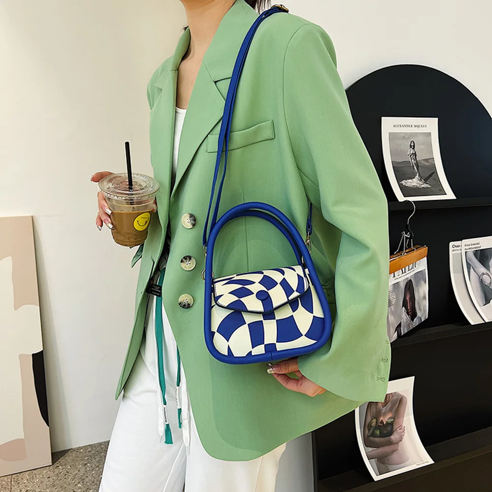 

Fashion Women 's Shoulder Messenger Bag Hit Color PU Leather Ladies Designer Brand Designer Handbags Female Satchel Purse