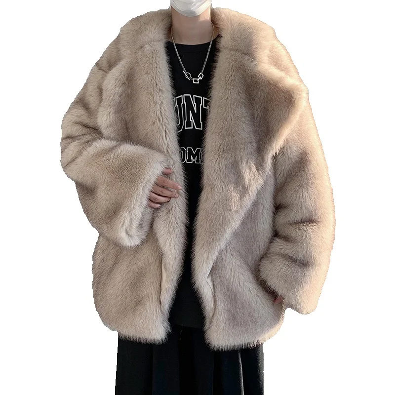 Winter Jacket Men Warm Fashion Oversize Thickened Cardigan Coat Men Korean Loose Thick Plush Short Coat Mens Parker Clothes