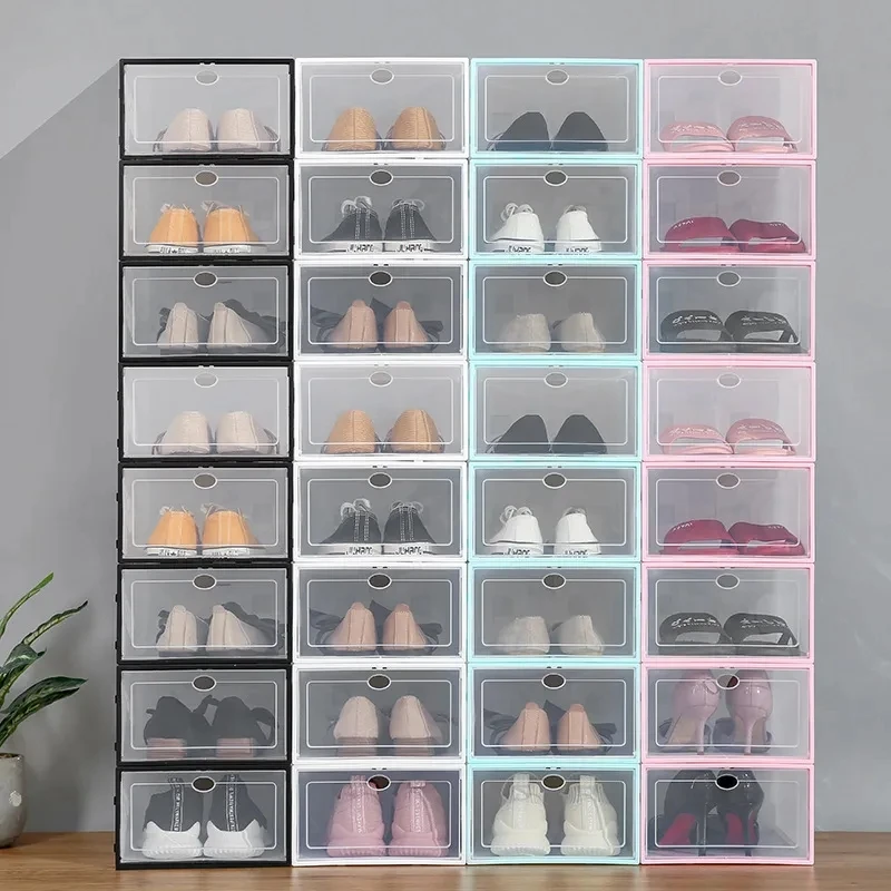 

Transparent plastic shoe box, multifunctional home storage box shoe rack