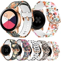 20mm22mm printed silicone strap for samsung gear s3 frontier correa bracelet galaxy watch 346mm42mmactive 24classic band