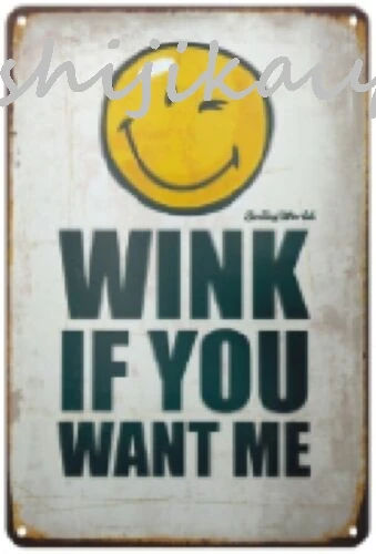 Металлическая вывеска Wink If You Want Me 20x14 см