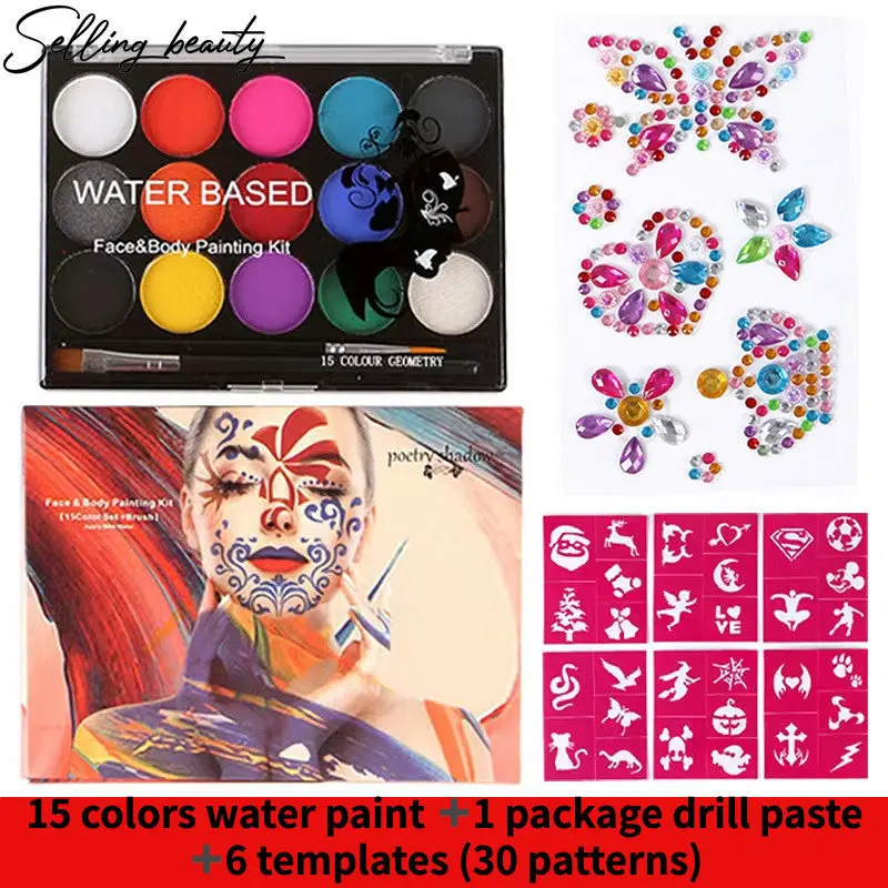

Face Body Paint Set Oil UV Color Children Flash Tattoo Painting Art Christmas Party Halloween Party Makeup Beauty Palette