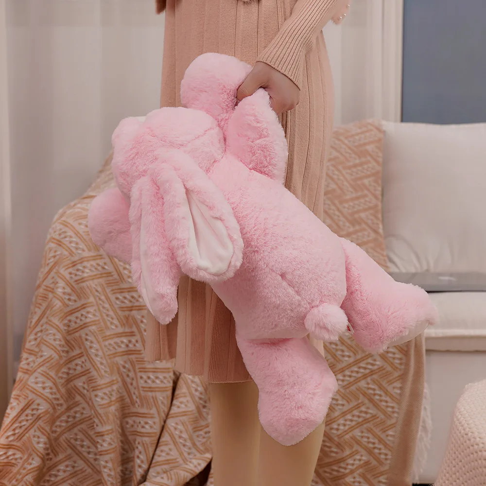 New Super Soft Big Lying Pink Rabbit Toy Stuffed Animals Doll Cushion Bunny Throw Pillow Hug Cuddly Plushies |