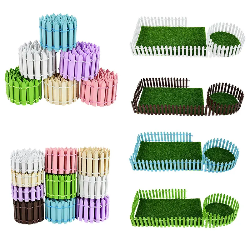 

3/5cm*100cm Mini Wooden Fence Handcraft DIY Micro Fairy Garden Decoration Accessories Home Decor Balcony Plant Miniature Fence