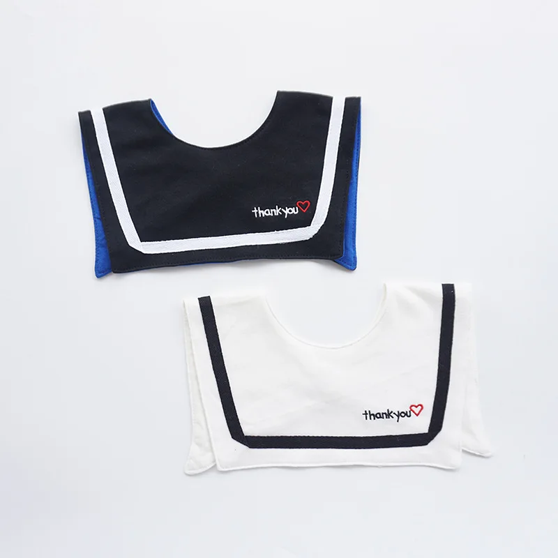 

0-2Y Baby Burp Fashion False Collar Newborn Cotton Feeding Bib Towel Heart Printing Cloths Absorbent Square Towel for Infant