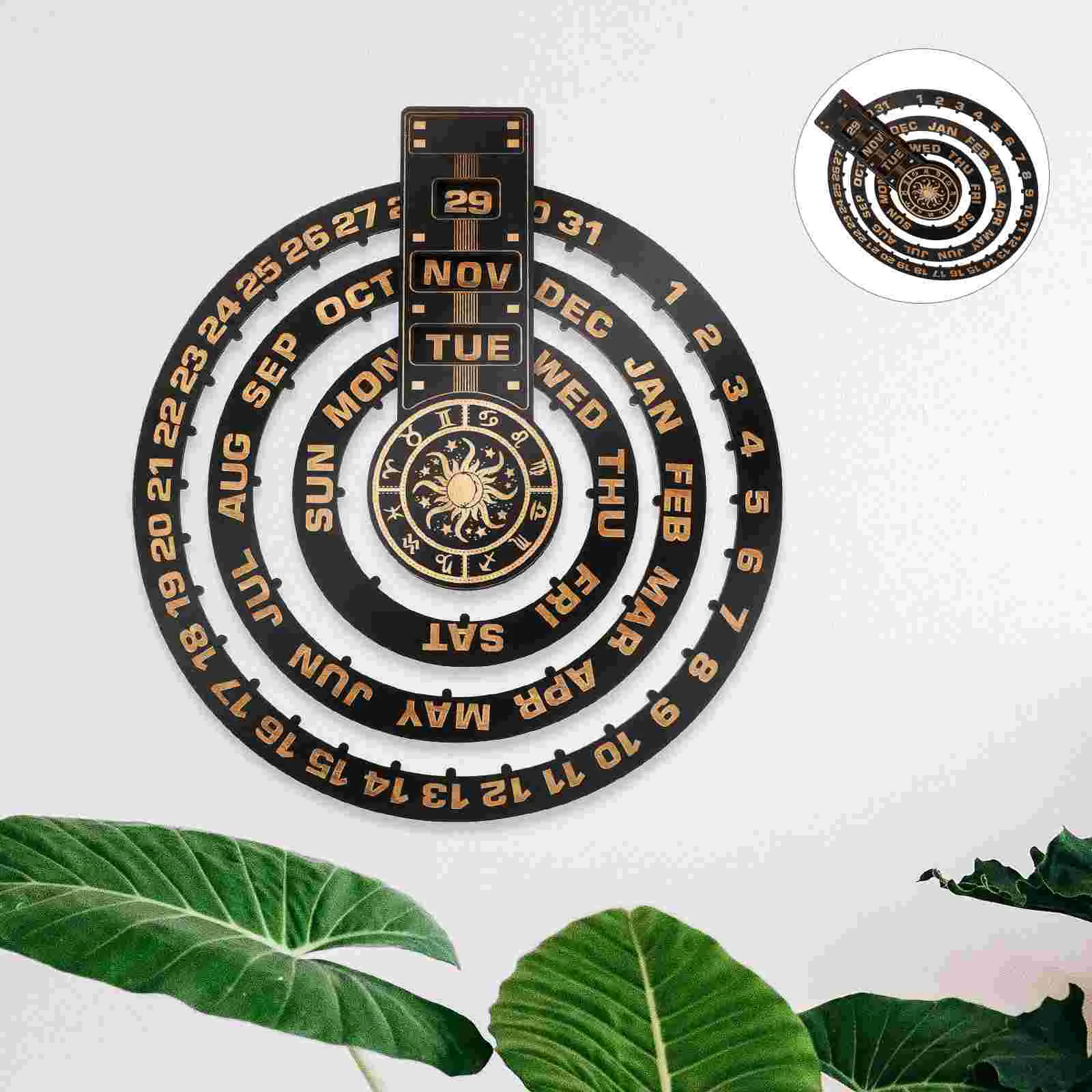 

Calendar Wall Perpetual Wooden Artwork Walls Blocks Countdown Hanging Circular Ornament Home Craft Wood Board Block Pendulum