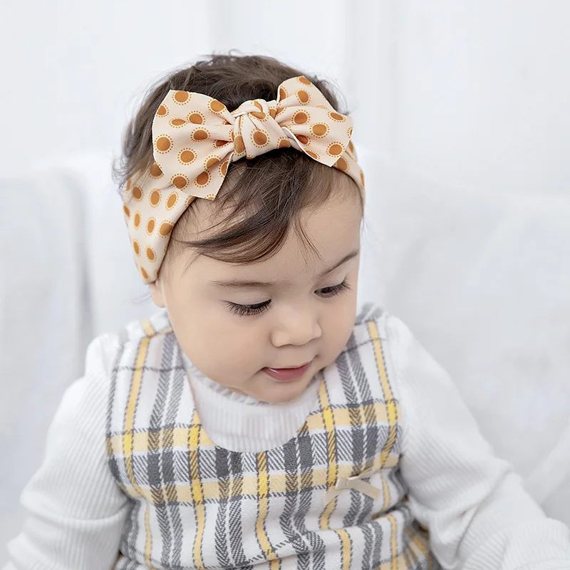 

Vintage Baby Headband For Girls Hair Bows Head Wrap Printing Kids Cotton Turban Lovely Children Party Hairbands Hot Sale