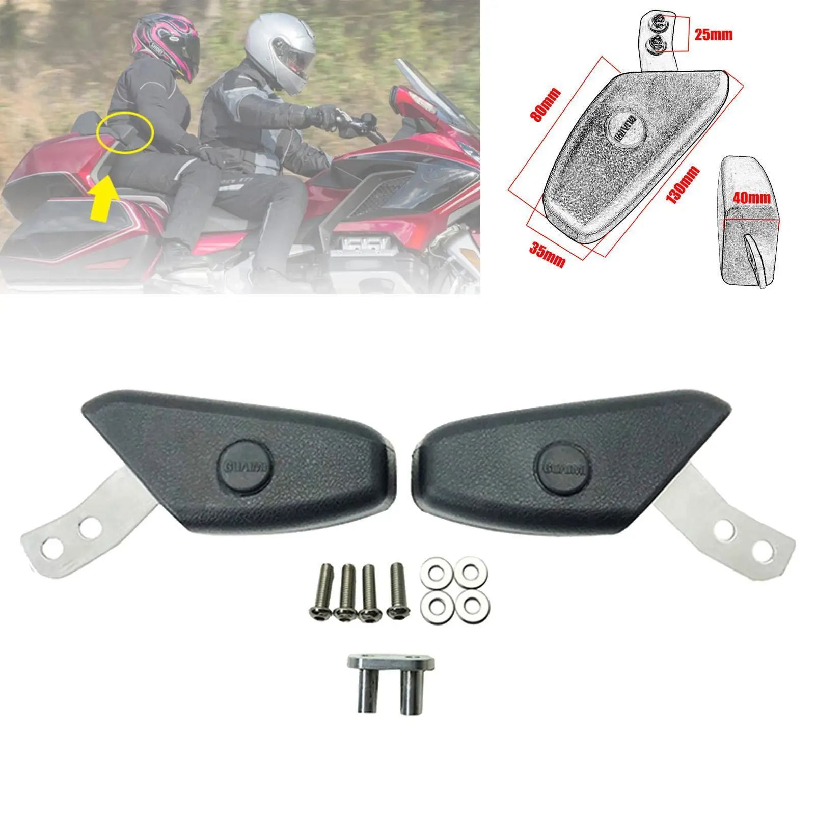 

1Pair Motorcycle Rear Passenger Armrests For HONDA Goldwing 1800 GL1800 F6C