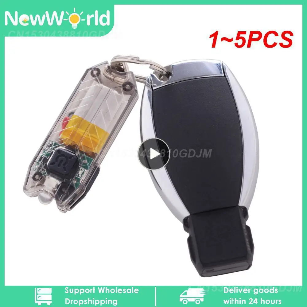 

Портативный компактный фонарик для ключей, перезаряжаемый трубчатый миниатюрный уличный светодиодный фонарь для ключей с зарядкой через USB, 2 режима, 1 ~ 5 шт.