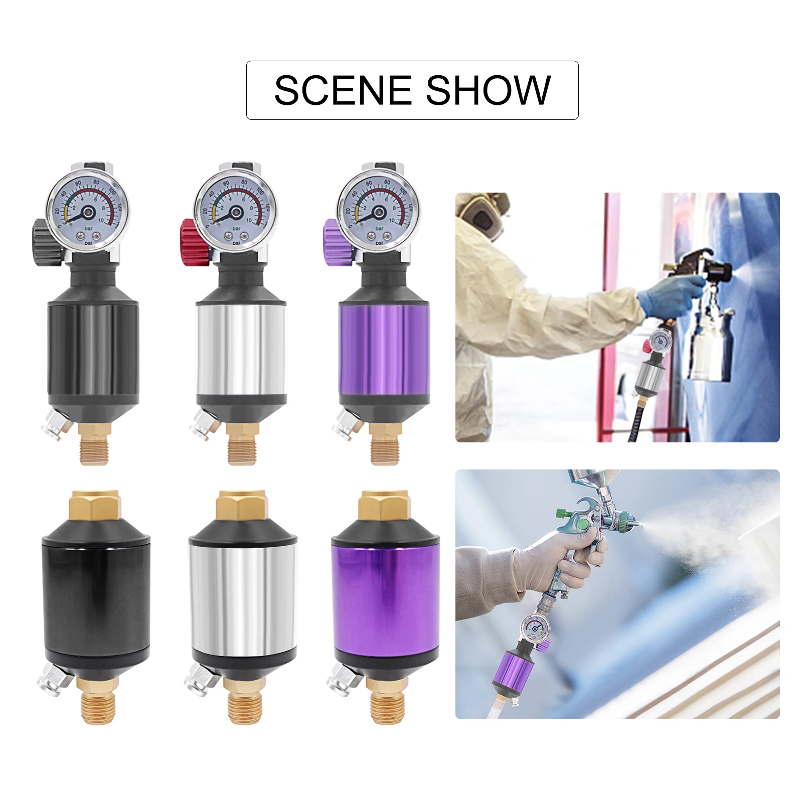 

Water Oil Separator Air Compressor Filter for Paint Spray Lances 90-150 PSI Pneumatic Tools Accessories for Airbrush