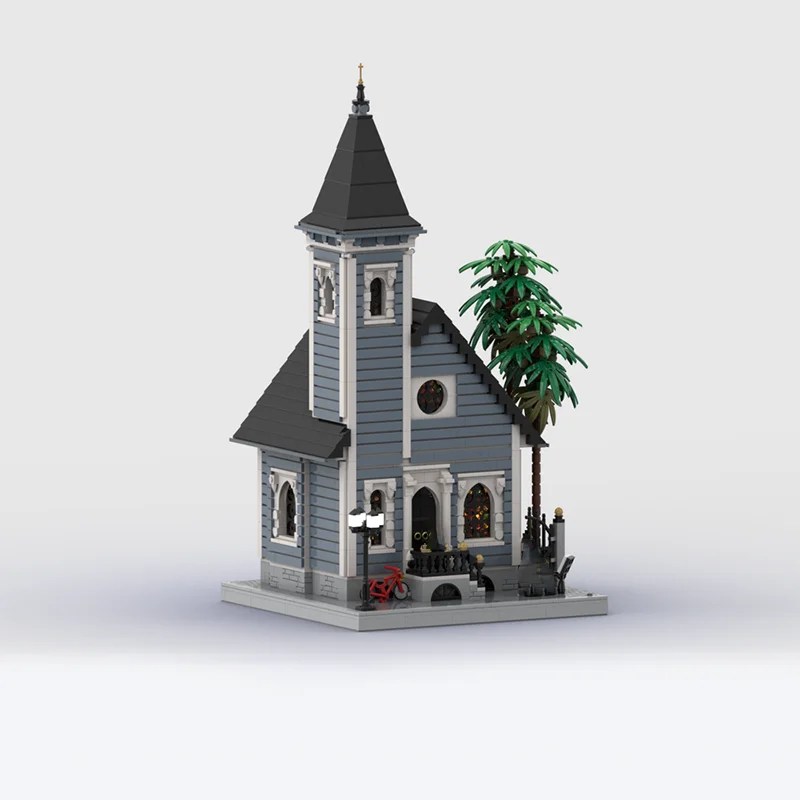Фото 3586 деталей MOC: Модель церкви Нового Орлеана, конструктор, игрушка, рождественский подарок, развивающая игрушка, подарок на день рождения, креативный DIY-набор для сборки №2