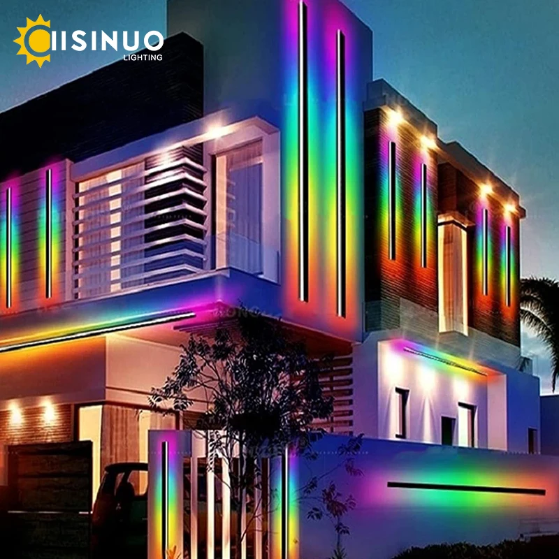 RGB цветные высокие уличные рождественские украшения 7 цветов атмосфера интерьер