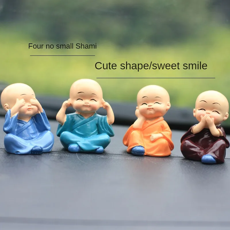 

Hot Selling Resin 4 Is Not Small Monk Zen Little Novice Monk Car Accessories Flower Pot Furnishings Creative And Practical Gifts