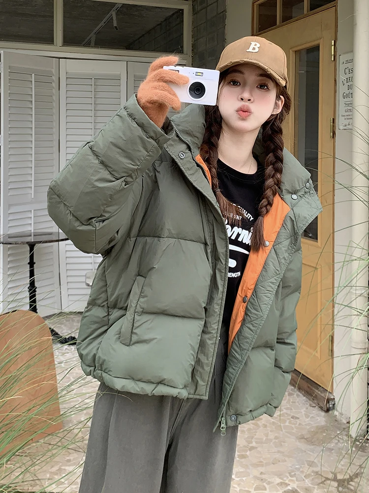 Зеленый пуховик женский короткий супер красивый маленький утолщенный